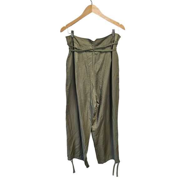 Anthropologie TINY Pants Green Paperbag Tie Waist Button LARGE - Picture 5 of 5